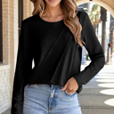  Autumn Asym Layering Long Sleeve Top | S-2XL