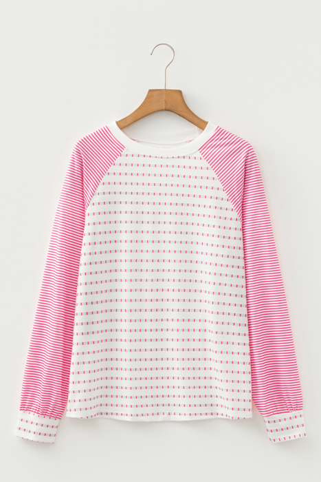 Spring Easy Patchwork Stripe Raglan Top | S-XL
