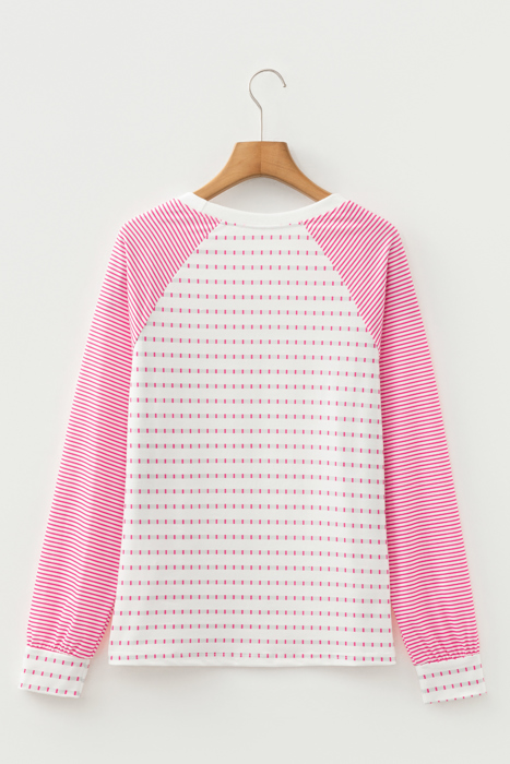 Spring Easy Patchwork Stripe Raglan Top | S-XL