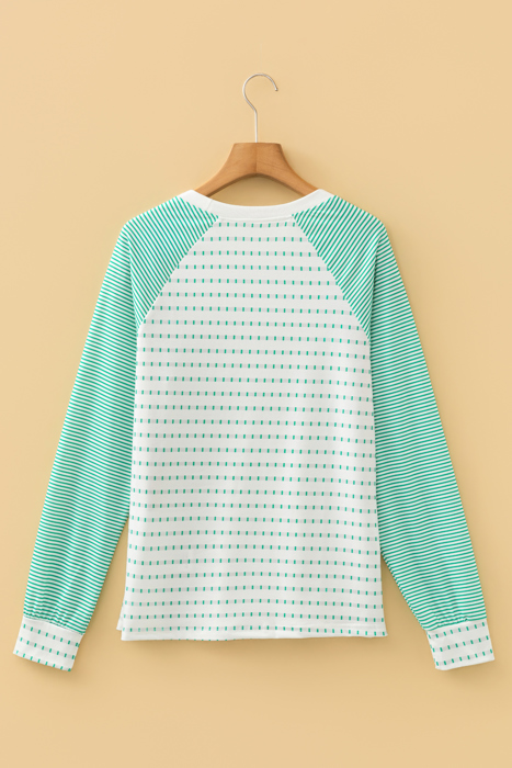 Spring Easy Patchwork Stripe Raglan Top | S-XL