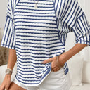  Fresh Days Stripe Half-Sleeve Top | S-XL