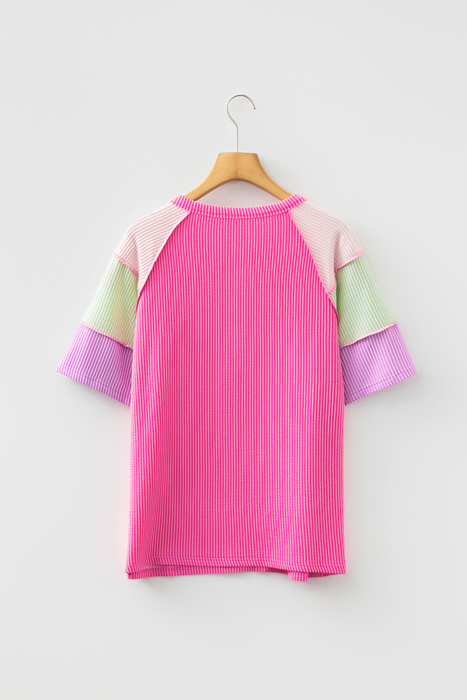 Twisted Texture Colorblock Henley
