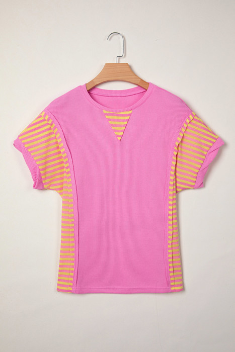 Waffle Stripe Mix Relaxed Top | S-XL