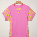  Waffle Stripe Mix Relaxed Top | S-XL