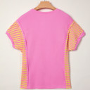  Waffle Stripe Mix Relaxed Top | S-XL