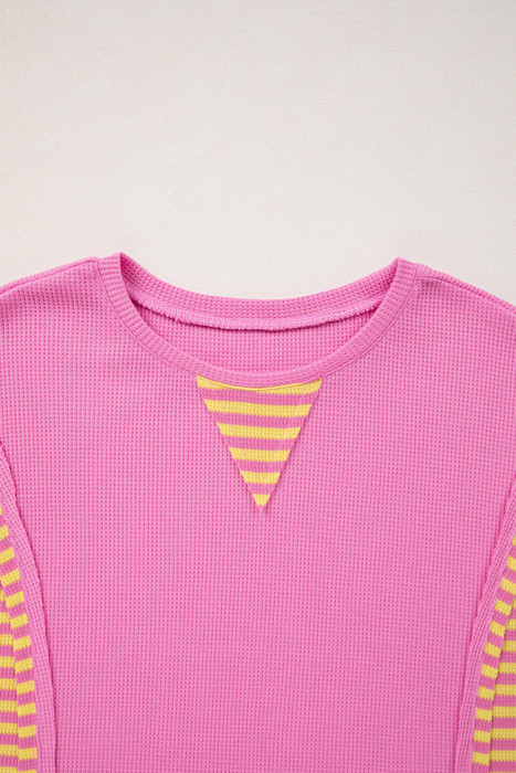 Waffle Stripe Mix Relaxed Top | S-XL
