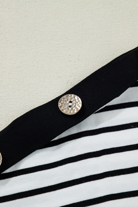Coastal Stripe Button-Cuff Top | S-XL