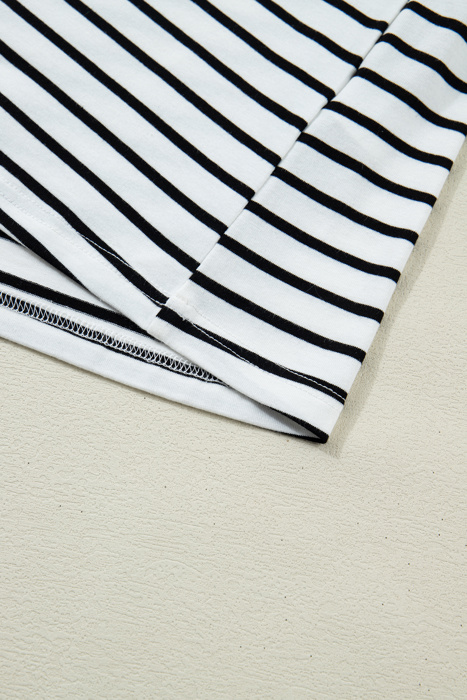 Coastal Stripe Button-Cuff Top | S-XL