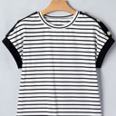  Coastal Stripe Button-Cuff Top | S-XL