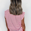  Sailaway Textured Stripe  Button Detail Tee | S-XL