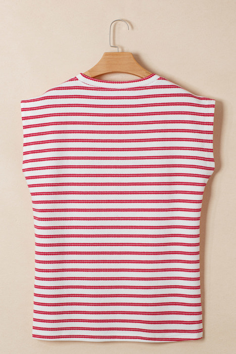 Sailaway Textured Stripe  Button Detail Tee | S-XL