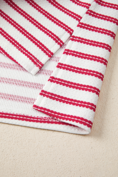 Sailaway Textured Stripe  Button Detail Tee | S-XL