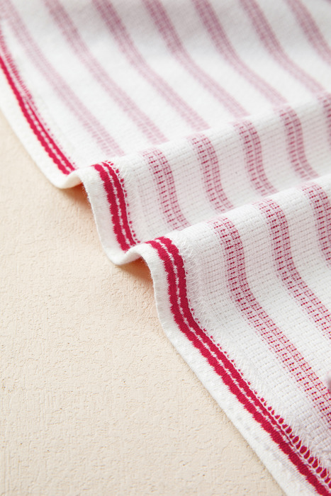 Sailaway Textured Stripe  Button Detail Tee | S-XL
