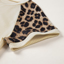  Ribbed Chic Colorblock Leopard Sleeve Tee | S-XL