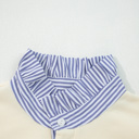  Button Striped Collar Patchwork Puff Sleeve Sweatshirt | S-XL