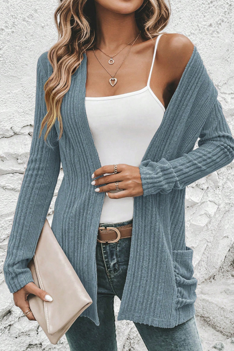Everyday Ribbed Pocket Cardigan | S-XL