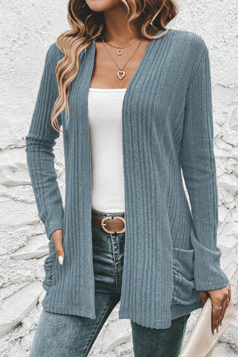 Everyday Ribbed Pocket Cardigan | S-XL