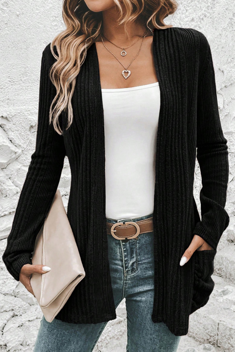 Everyday Ribbed Pocket Cardigan | S-XL