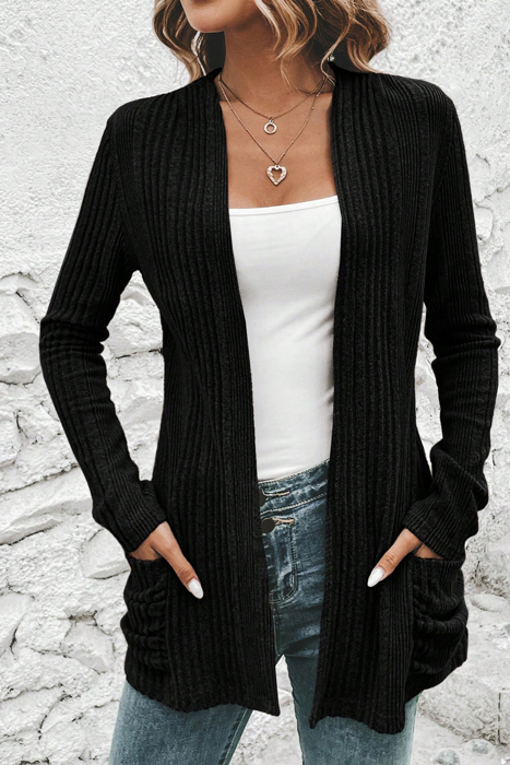 Everyday Ribbed Pocket Cardigan | S-XL