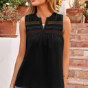  Shirred V-Neck Sleeveless Shift Blouse | S-XL