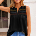  Shirred V-Neck Sleeveless Shift Blouse | S-XL