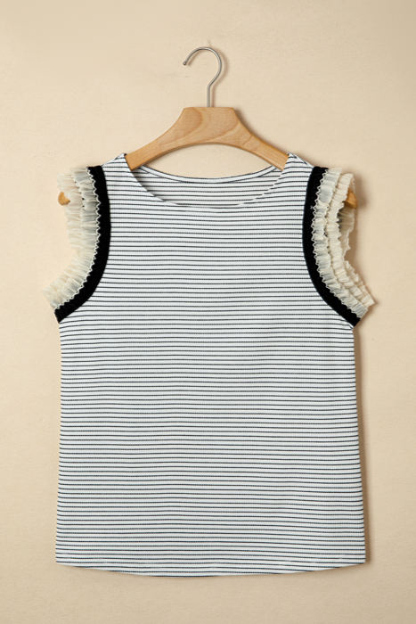 Charming Stripe Ruffle Tank | S-XL