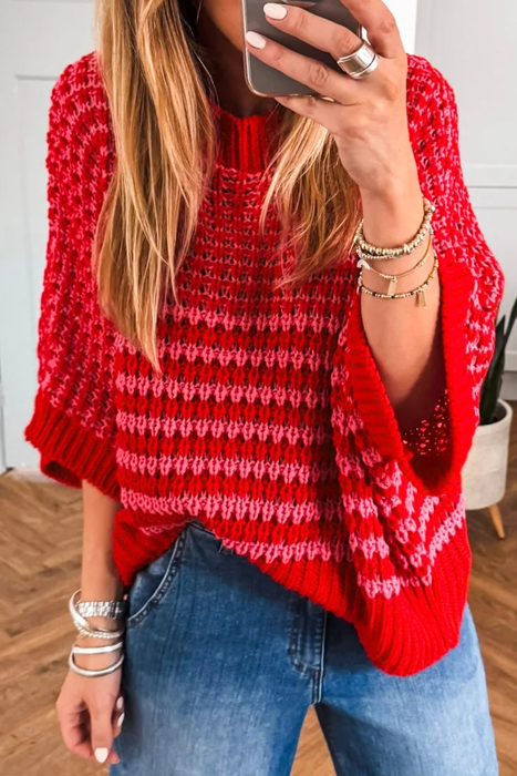 The Draped Slouch 3/4 sleeve Sweater | S-XL
