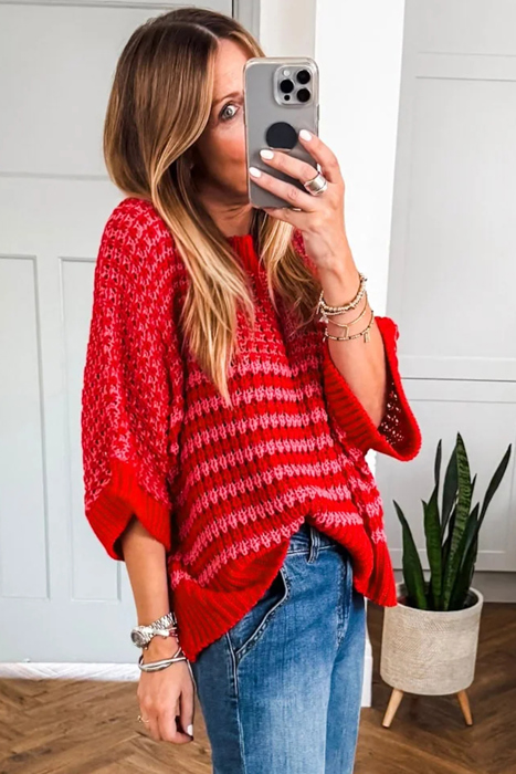 The Draped Slouch 3/4 sleeve Sweater | S-XL