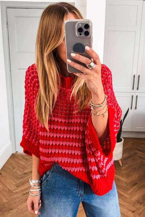The Draped Slouch 3/4 sleeve Sweater | S-XL