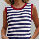  Harbor Stripe Pointelle Top | S-XL