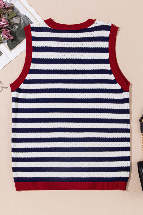 Harbor Stripe Pointelle Top | S-XL