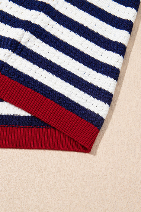 Harbor Stripe Pointelle Top | S-XL