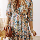  3/4 Sleeve Rosewood Romance Dress | S-XL