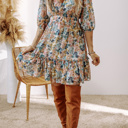  3/4 Sleeve Rosewood Romance Dress | S-XL