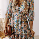  3/4 Sleeve Rosewood Romance Dress | S-XL