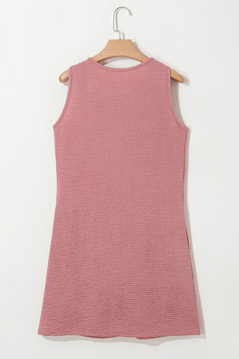Textured Lace Cutout Sleeveless Mini Dress | S-XL