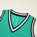  Contrast Trim V Neck Shift Sleeveless Mini Dress