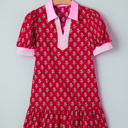  Petal Print Charm Mini Dress with Pockets | S-XL