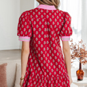  Petal Print Charm Mini Dress with Pockets | S-XL