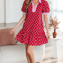  Petal Print Charm Mini Dress with Pockets | S-XL