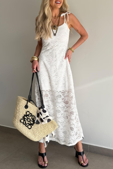 Lace Reverie Tie-Shoulder Dress | S-XL