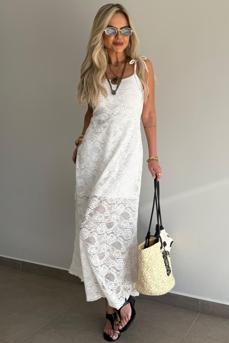 Lace Reverie Tie-Shoulder Dress | S-XL