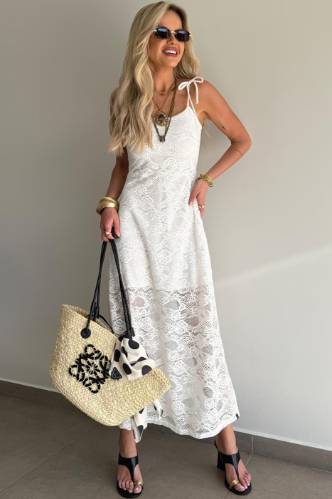 Lace Reverie Tie-Shoulder Dress | S-XL