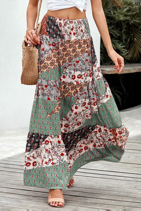 Multicolor Boho Long Maxi Skirt | S-XL