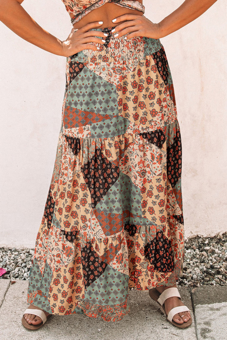 Multicolor Boho Long Maxi Skirt | S-XL