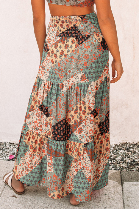 Multicolor Boho Long Maxi Skirt | S-XL