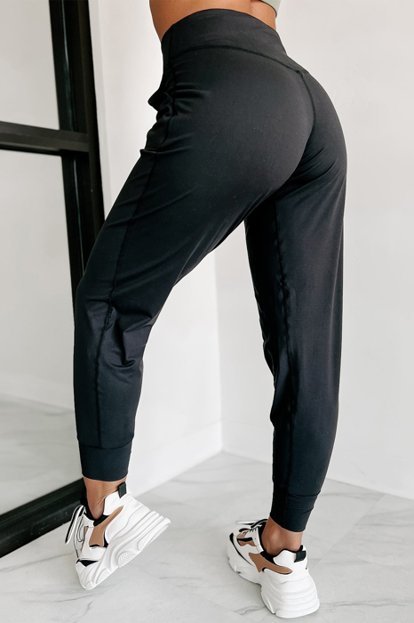 High Waist Pocketed Joggers With Exposed Seam | S-XL