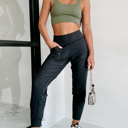  High Waist Pocketed Joggers With Exposed Seam | S-XL