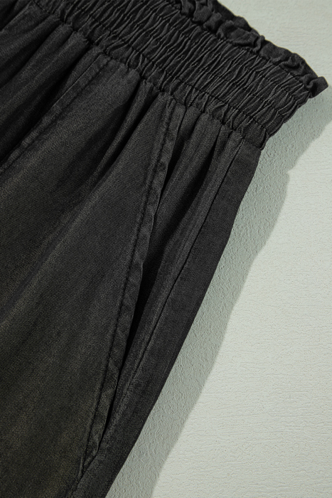 Side Pockets High Waist Wide Leg Lightweight Jeans-Like Pants | S-XXL