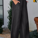 Side Pockets High Waist Wide Leg Lightweight Jeans-Like Pants | S-XXL
